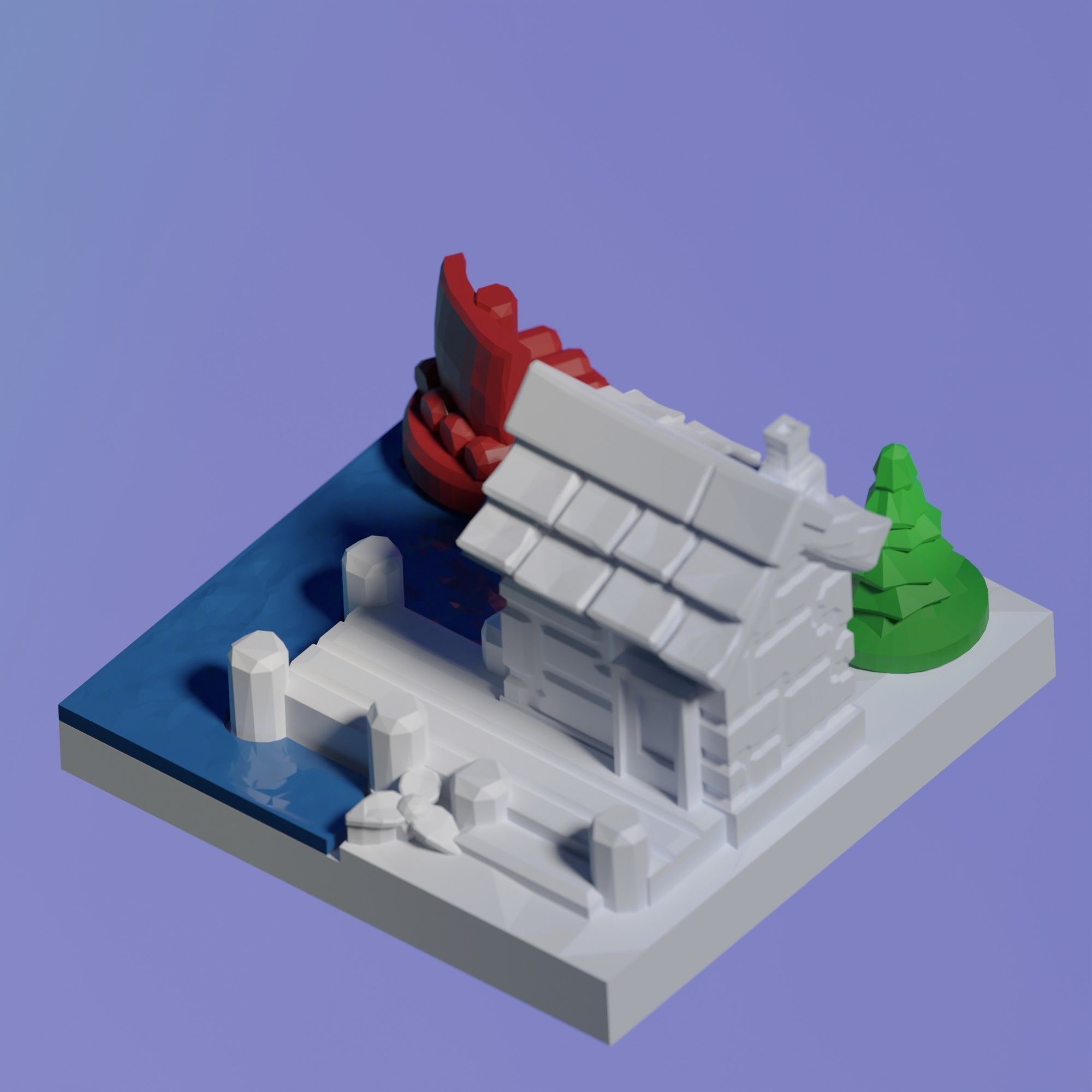 Mini City - The Ol Fishing Hole 3D print model_3