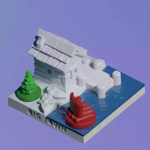 Mini City - The Ol Fishing Hole 3D print model