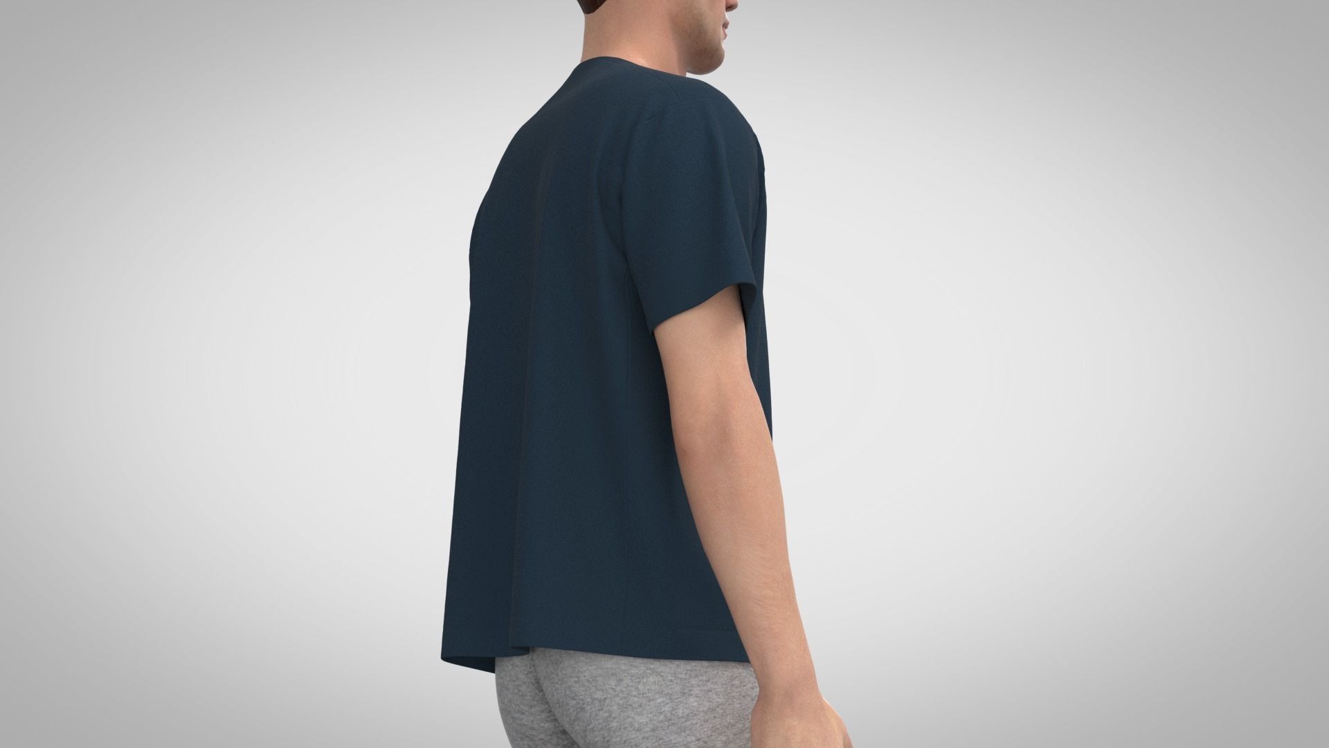 Sports Tee Shirt - Loose 3D model_6