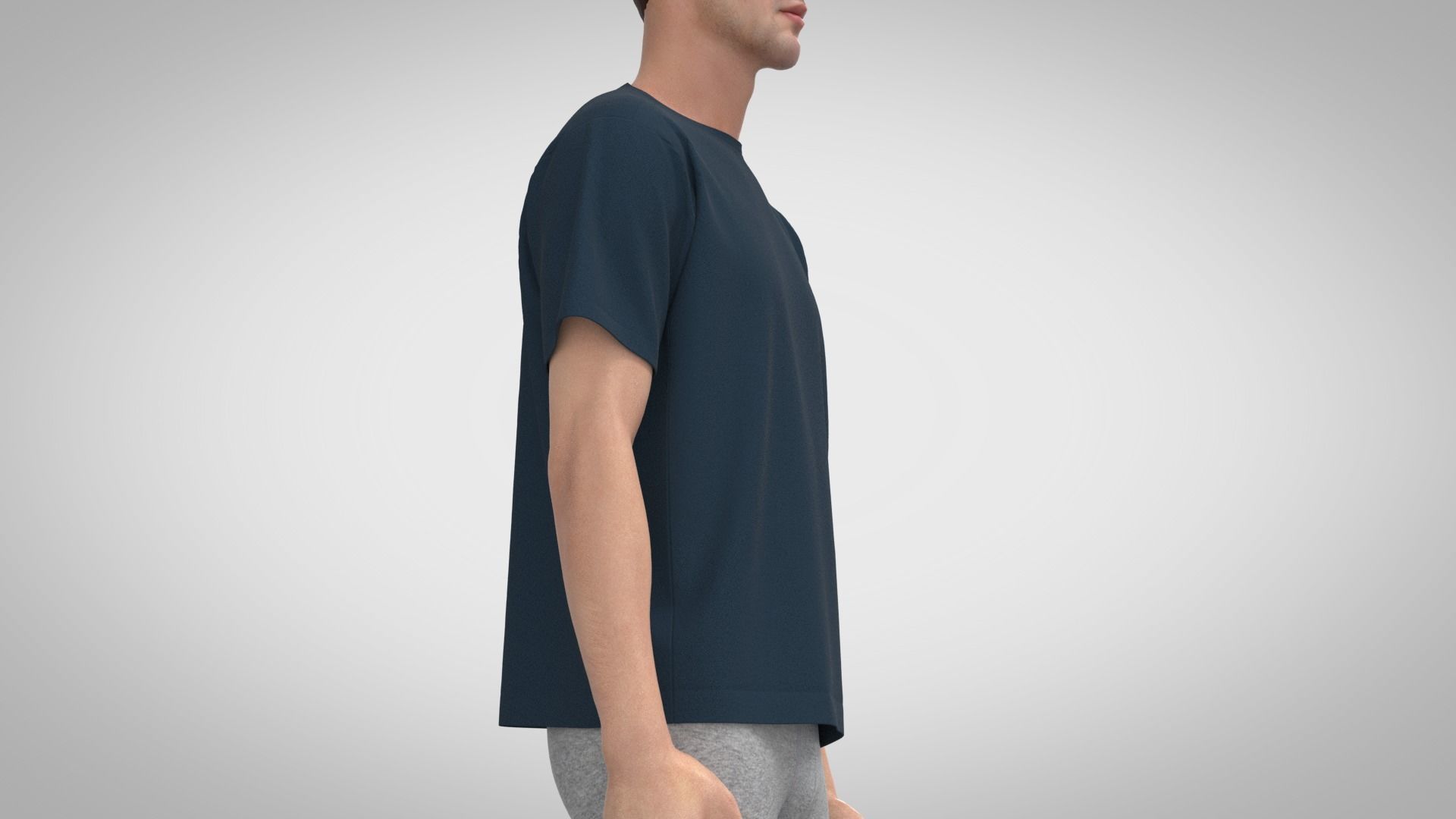 Sports Tee Shirt - Loose 3D model_5