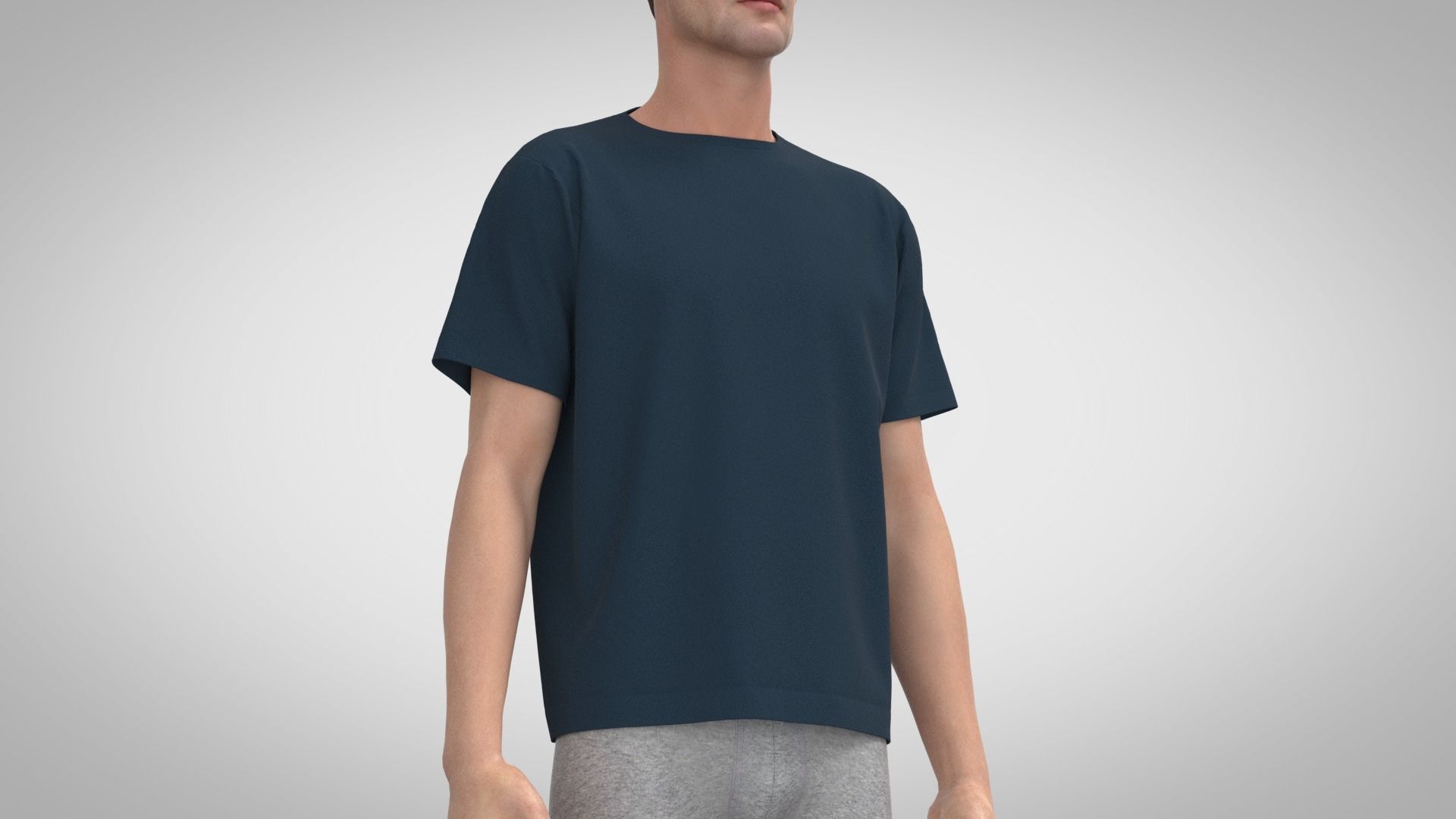 Sports Tee Shirt - Loose 3D model_4