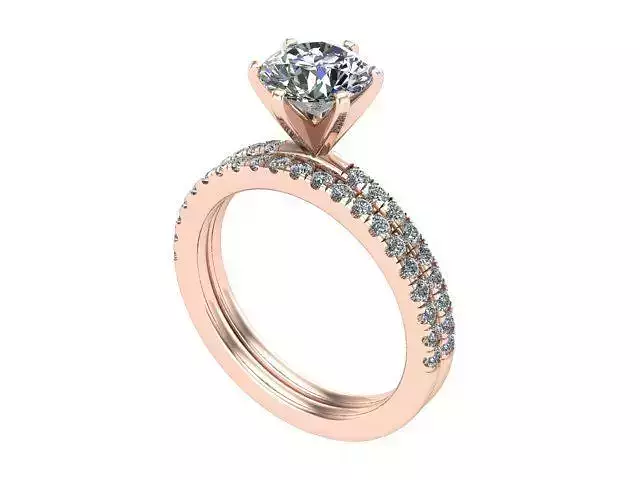 Golden Diamond Wedding Set