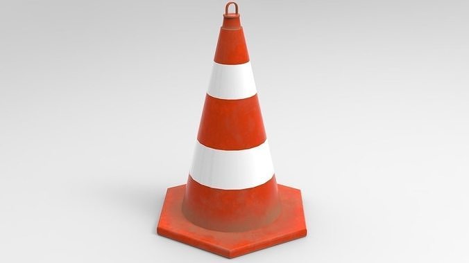 PBR GameReady Cone Model traffic Free low-poly 3D model