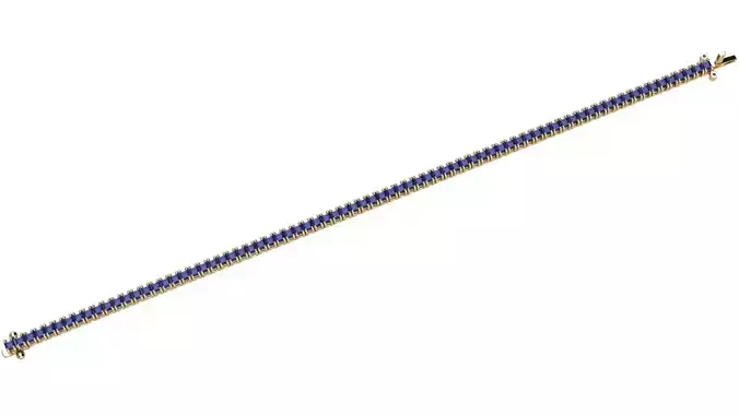 Riviera Bracelet Square Princess cut 2 mm 3D print model