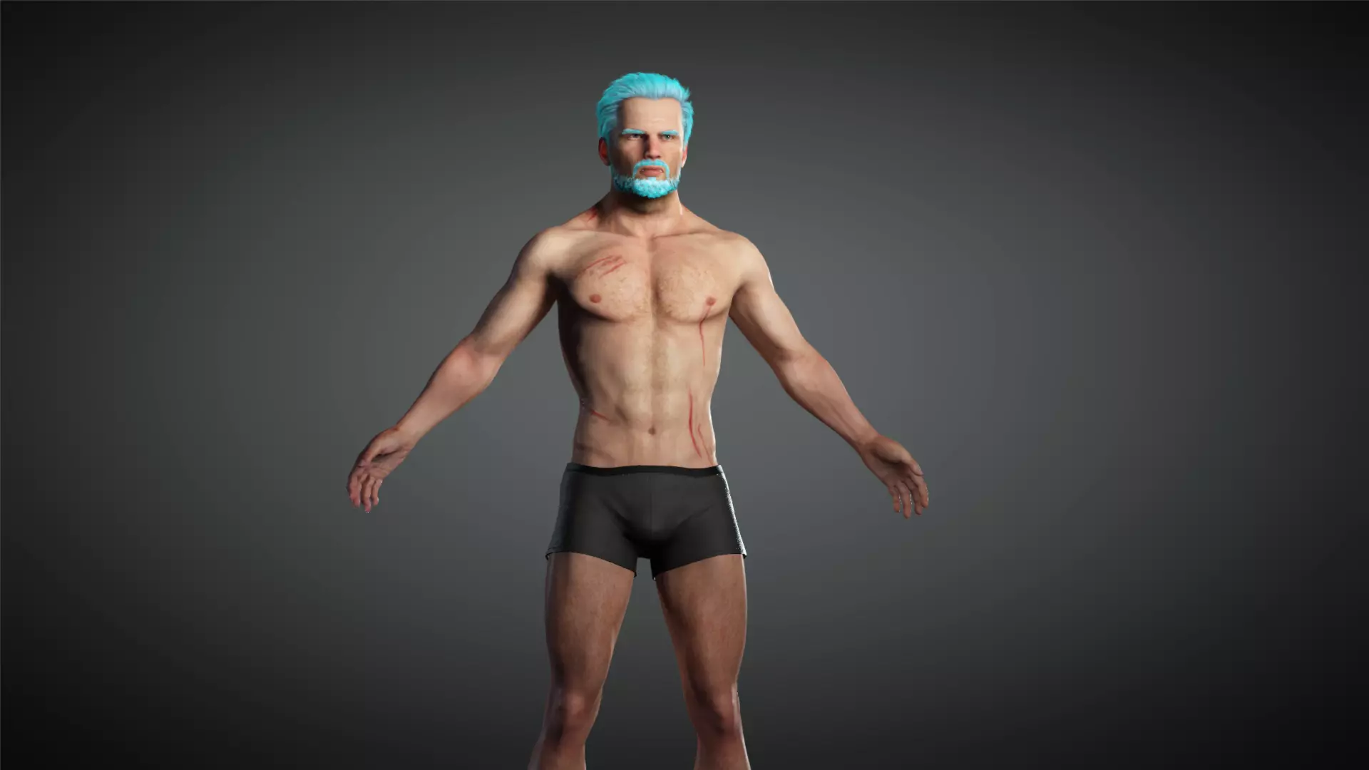 Rigged Blueman 3D model_0