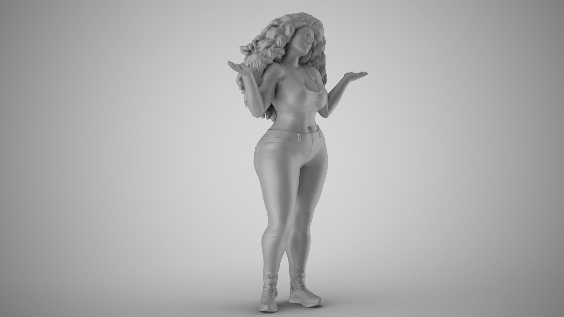 Unaware Woman 3D print model_3