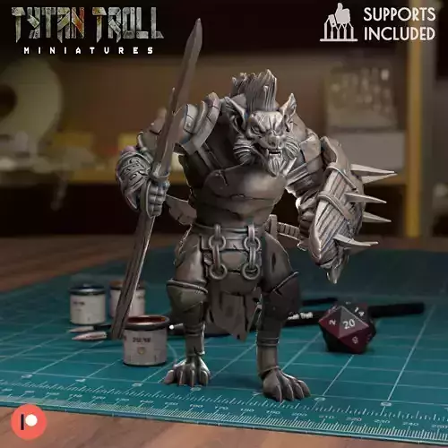 Gnoll Spear Shield - Pre - Supported