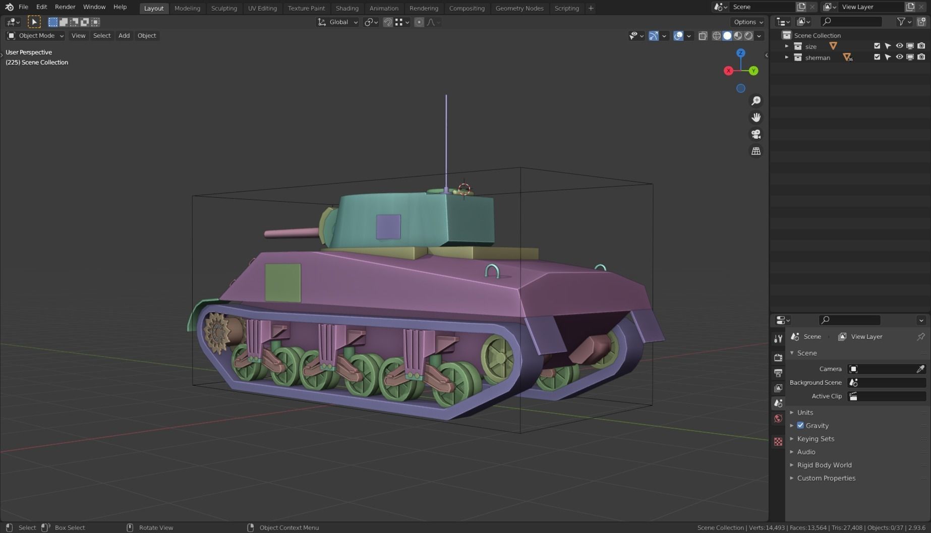 Sherman Tank Base Mesh Low-poly 3D model_14