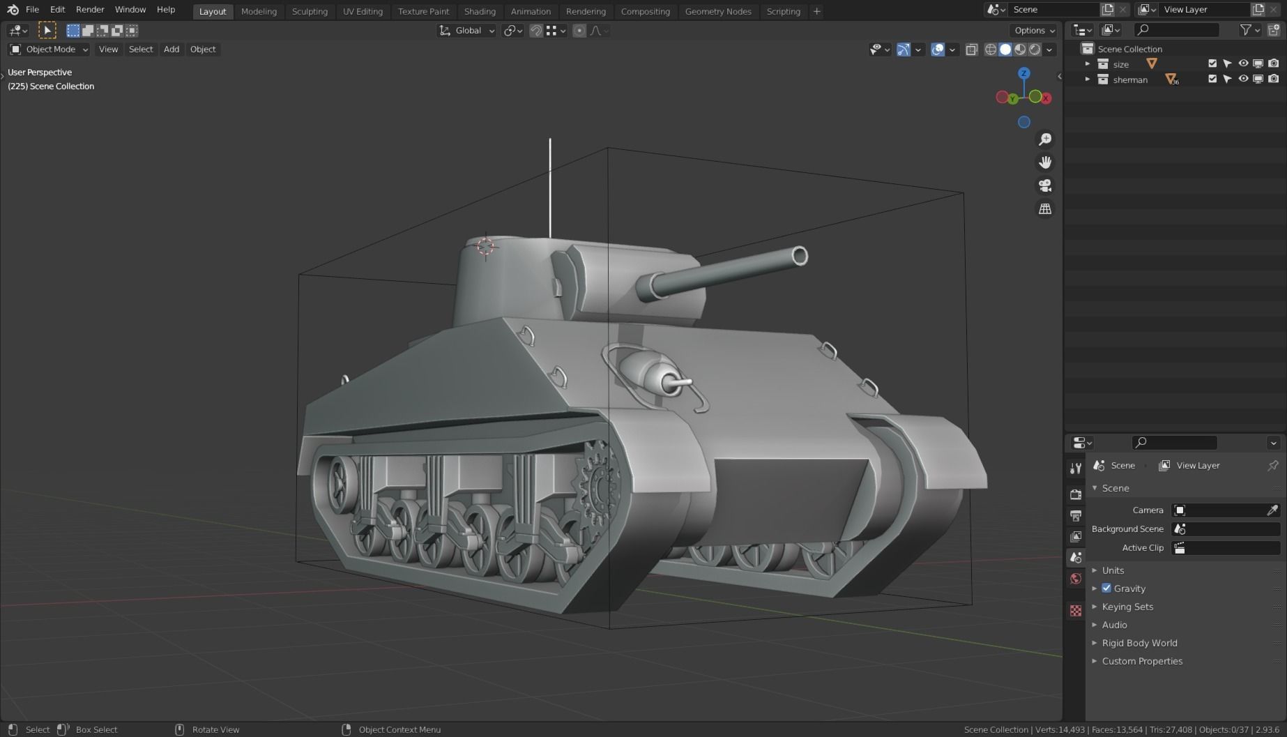 Sherman Tank Base Mesh Low-poly 3D model_21