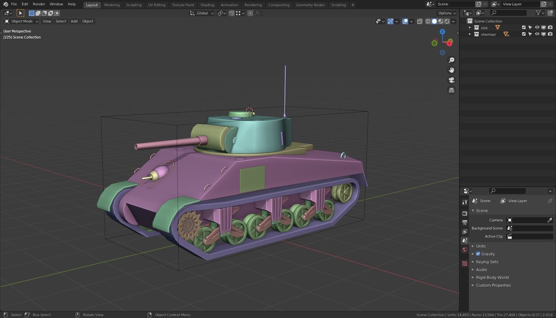 Sherman Tank Base Mesh Low-poly 3D model_13