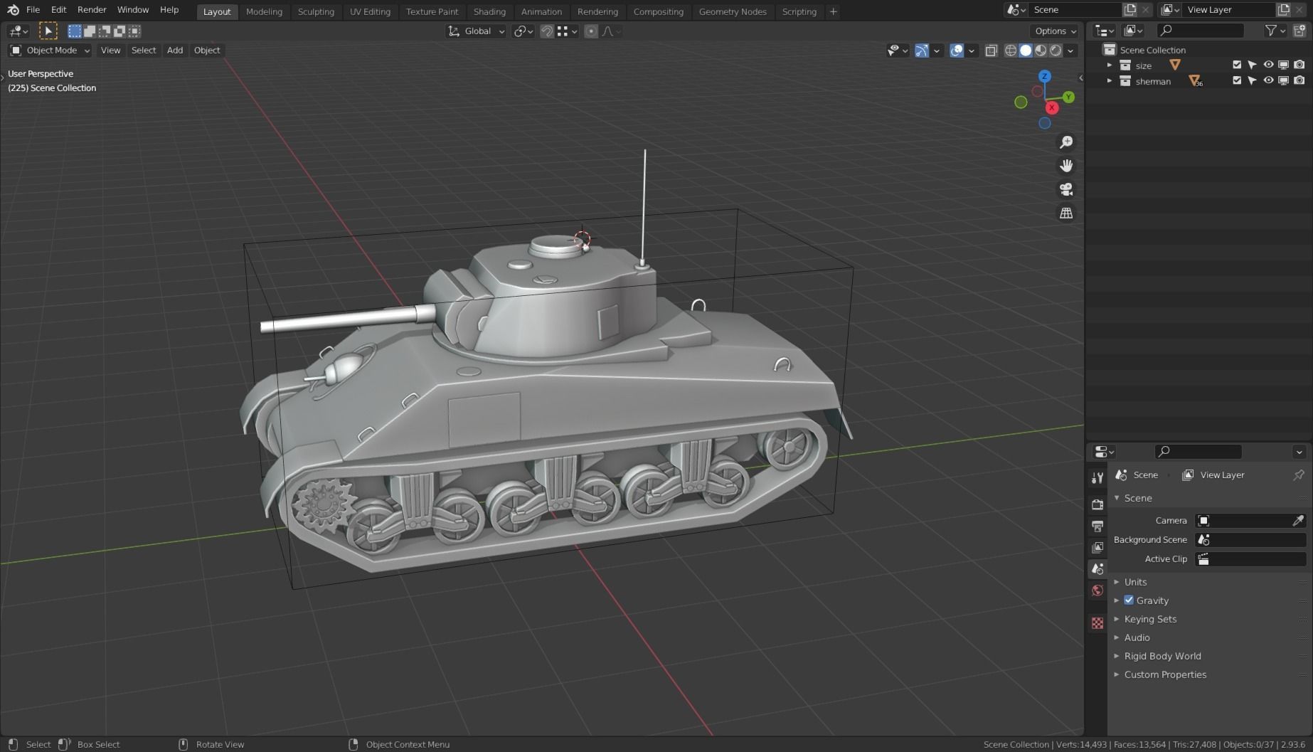 Sherman Tank Base Mesh Low-poly 3D model_4