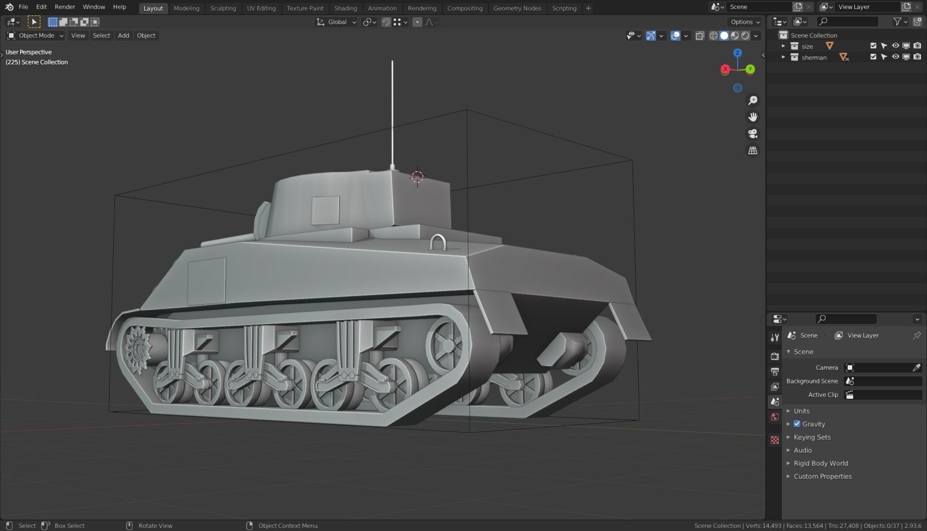 Sherman Tank Base Mesh Low-poly 3D model_20