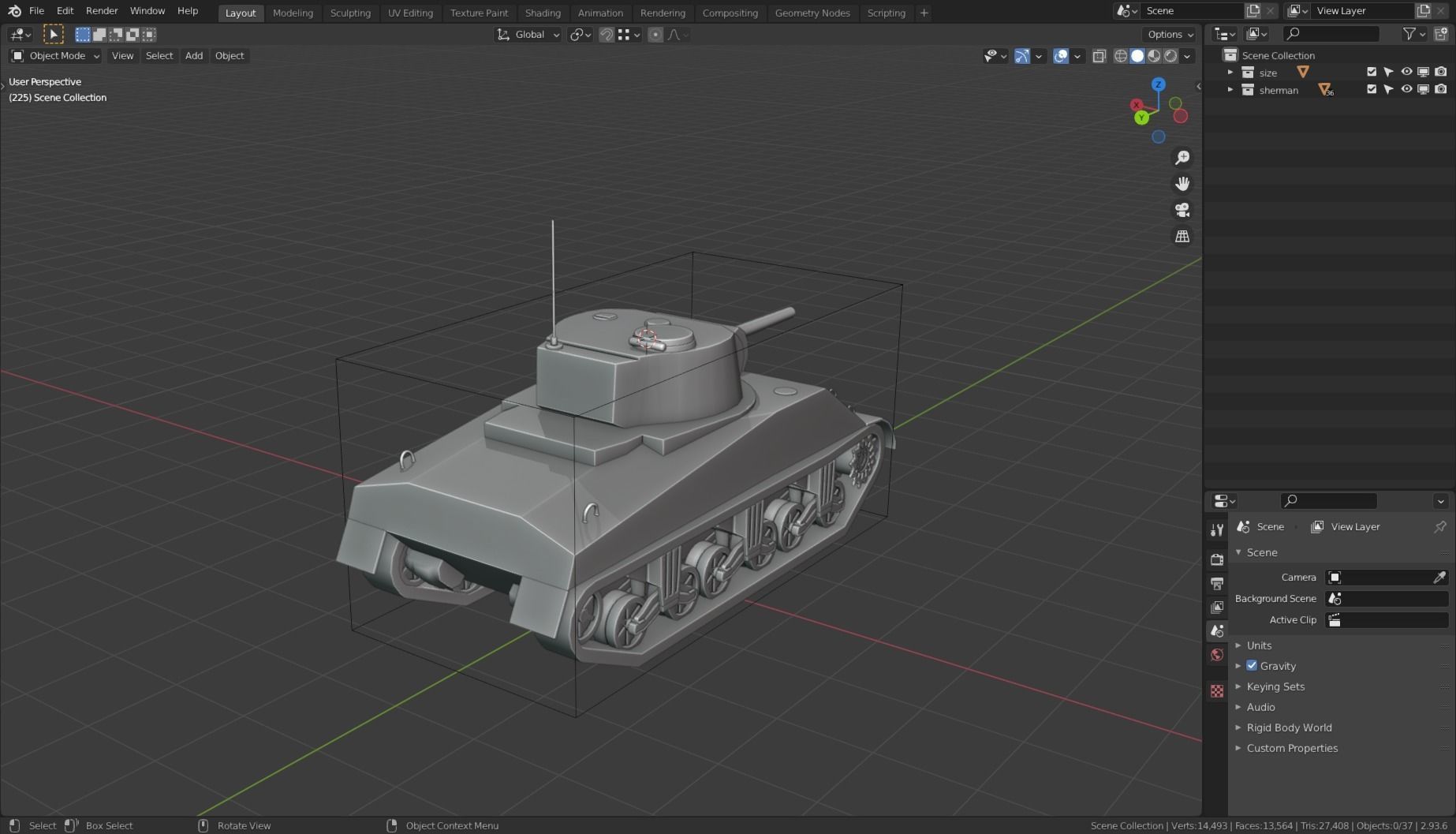 Sherman Tank Base Mesh Low-poly 3D model_17