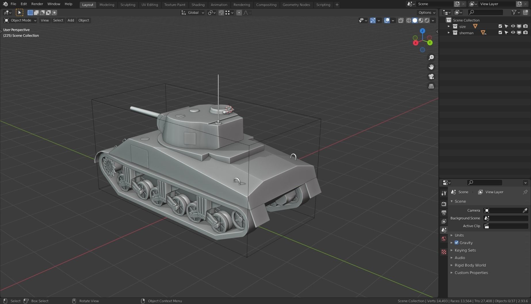 Sherman Tank Base Mesh Low-poly 3D model_16