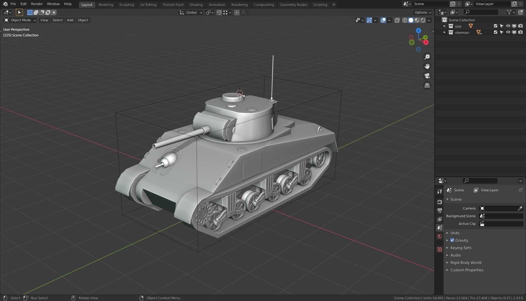 Sherman Tank Base Mesh Low-poly 3D model_10