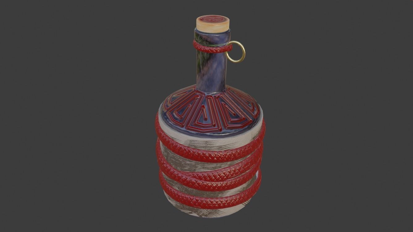 POTIONS bottle with metal handles Low-poly 3D model_4