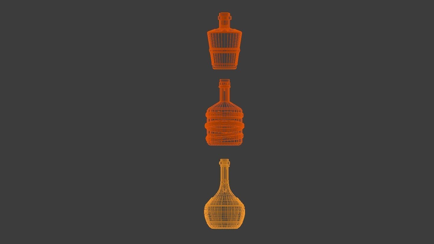 POTIONS bottle with metal handles Low-poly 3D model_9