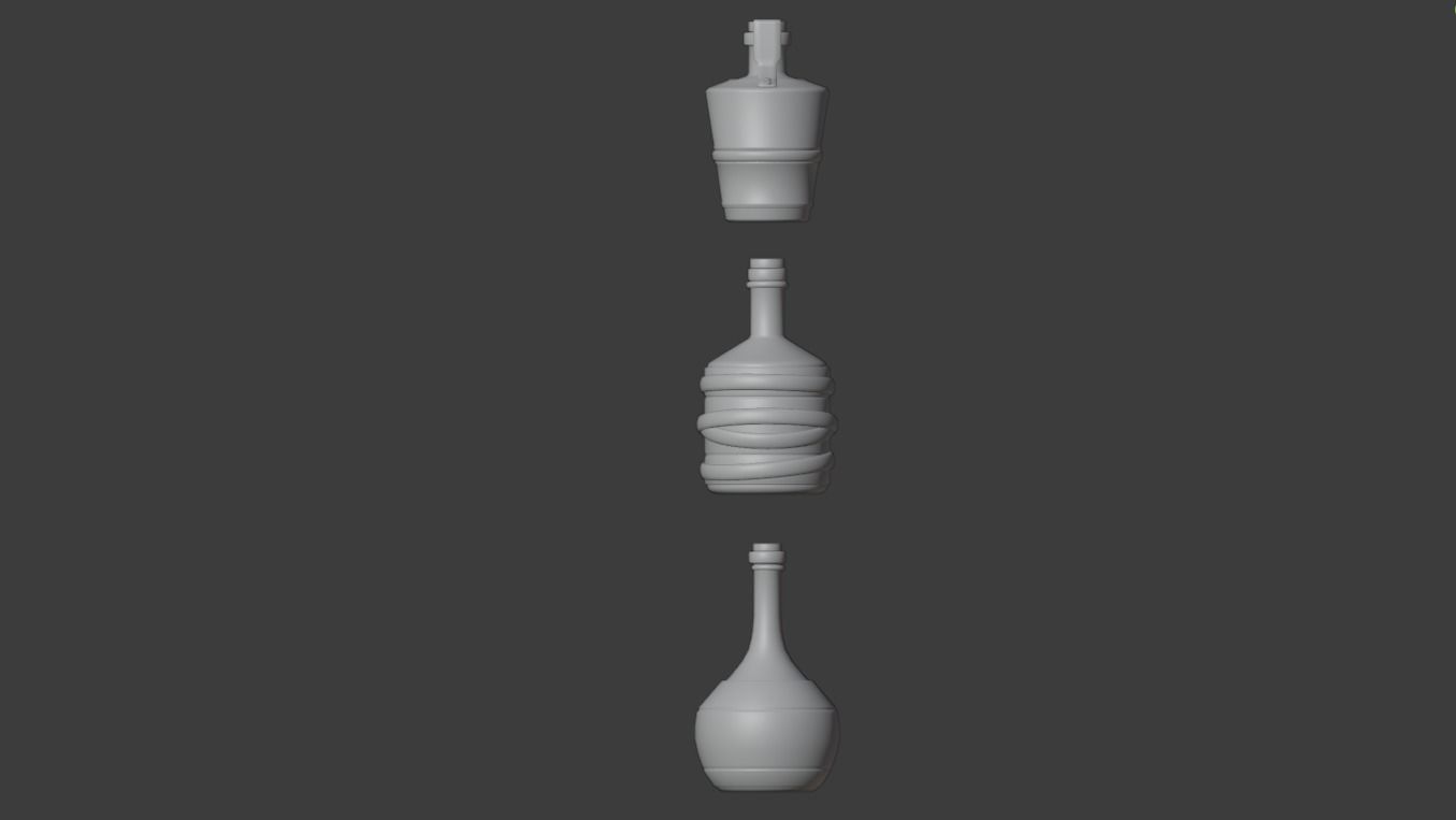 POTIONS bottle with metal handles Low-poly 3D model_7