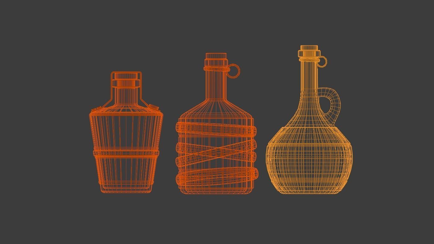 POTIONS bottle with metal handles Low-poly 3D model_8