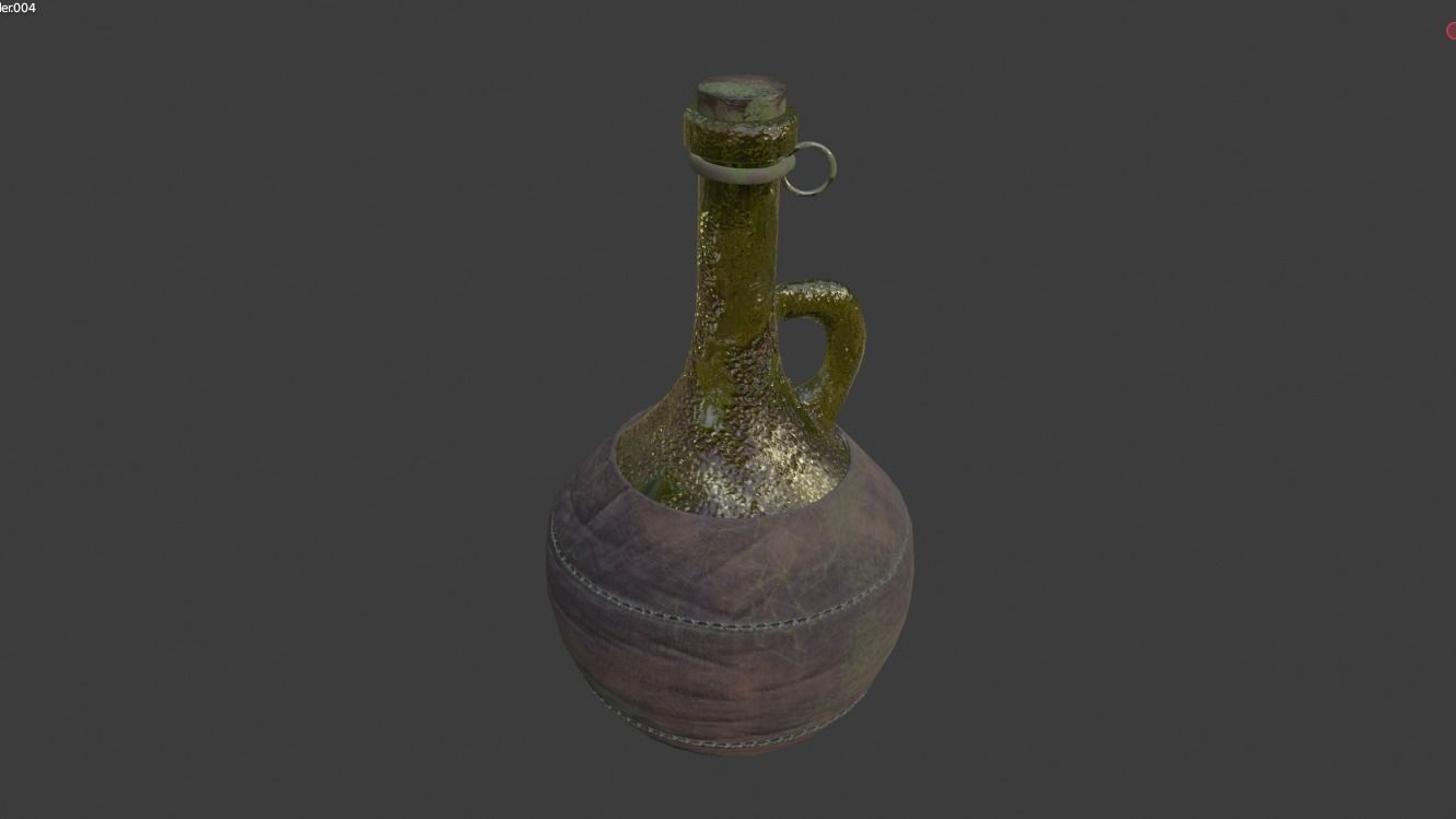 POTIONS bottle with metal handles Low-poly 3D model_5