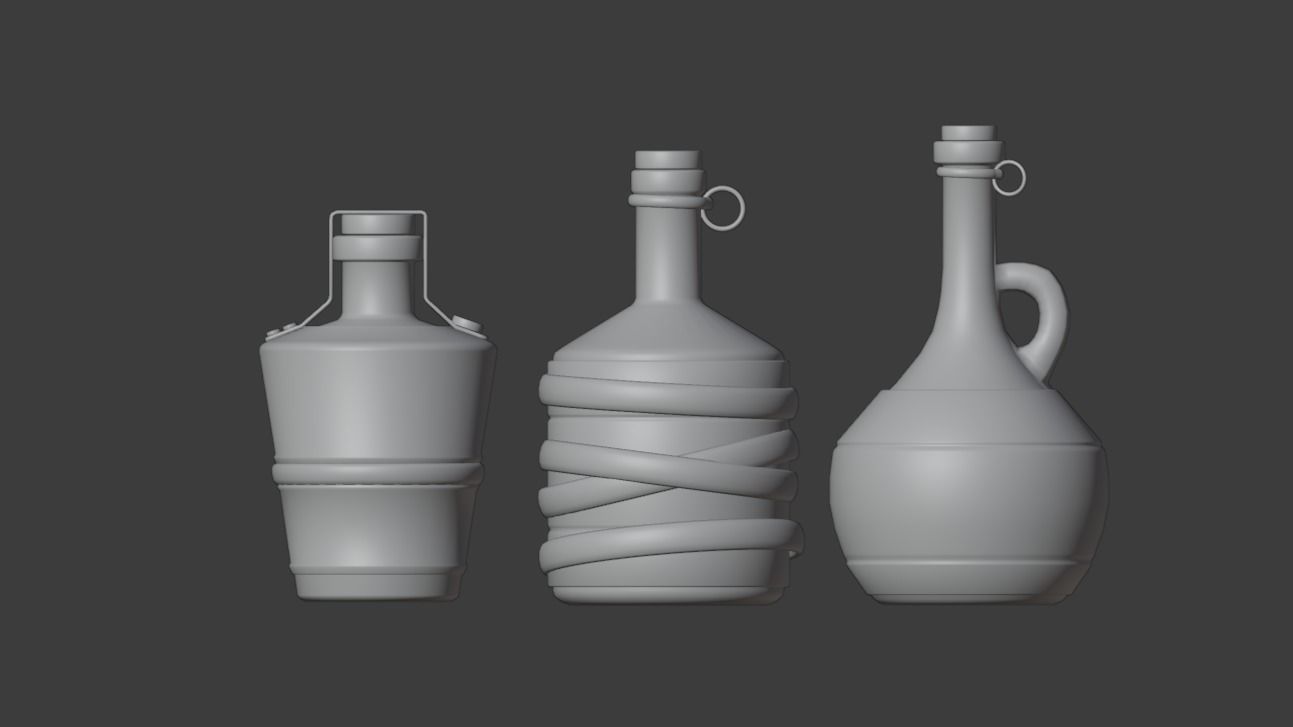 POTIONS bottle with metal handles Low-poly 3D model_6