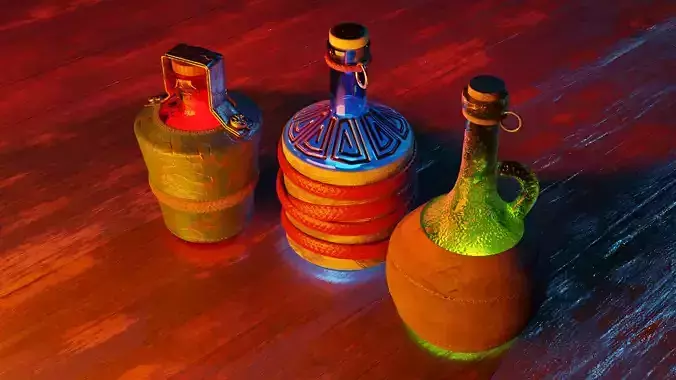 POTIONS bottle with metal handles