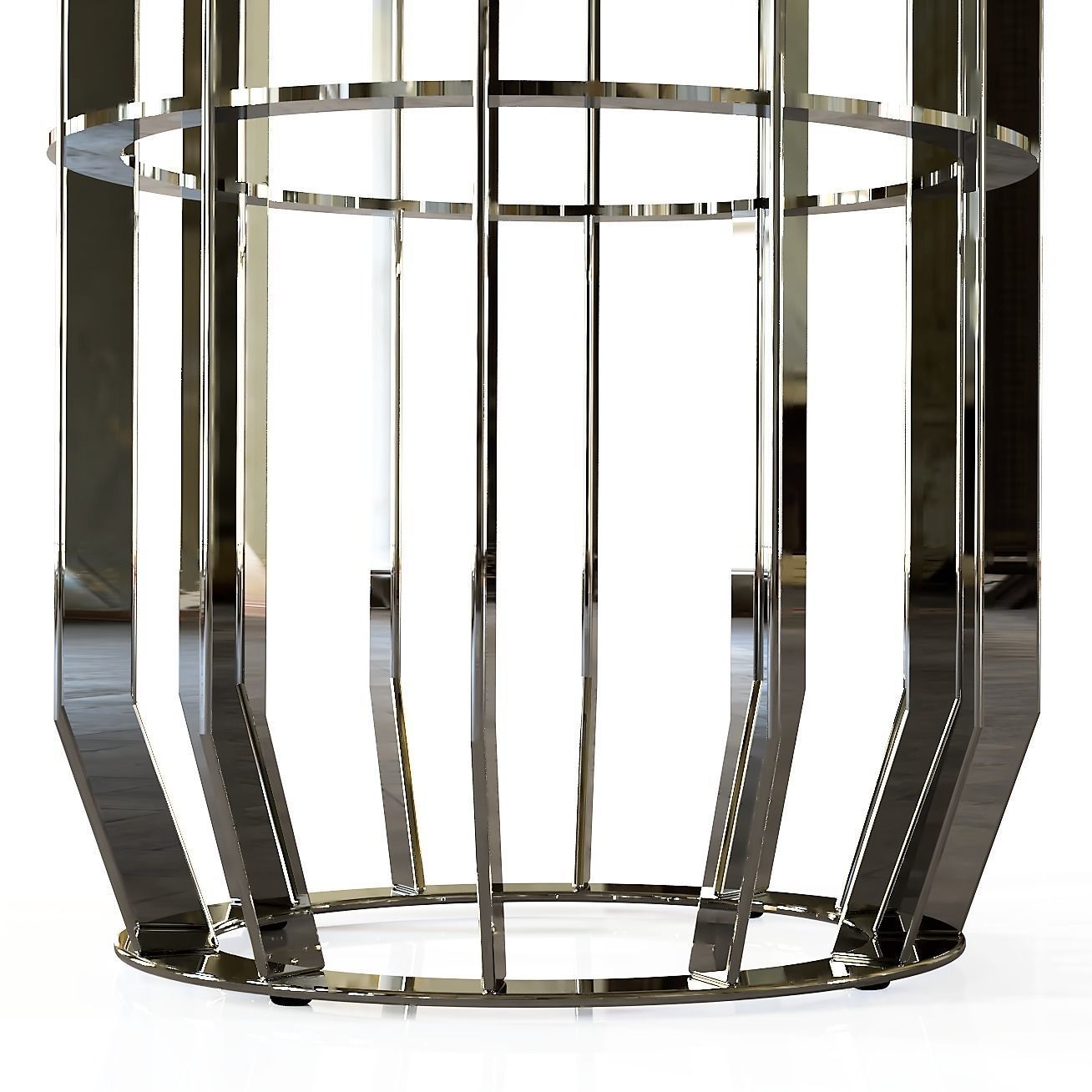 Round side table Portoro marble top 3D model_4