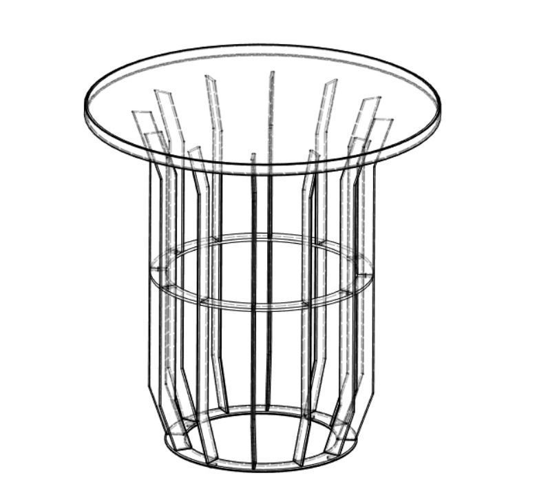 Round side table Portoro marble top 3D model_5