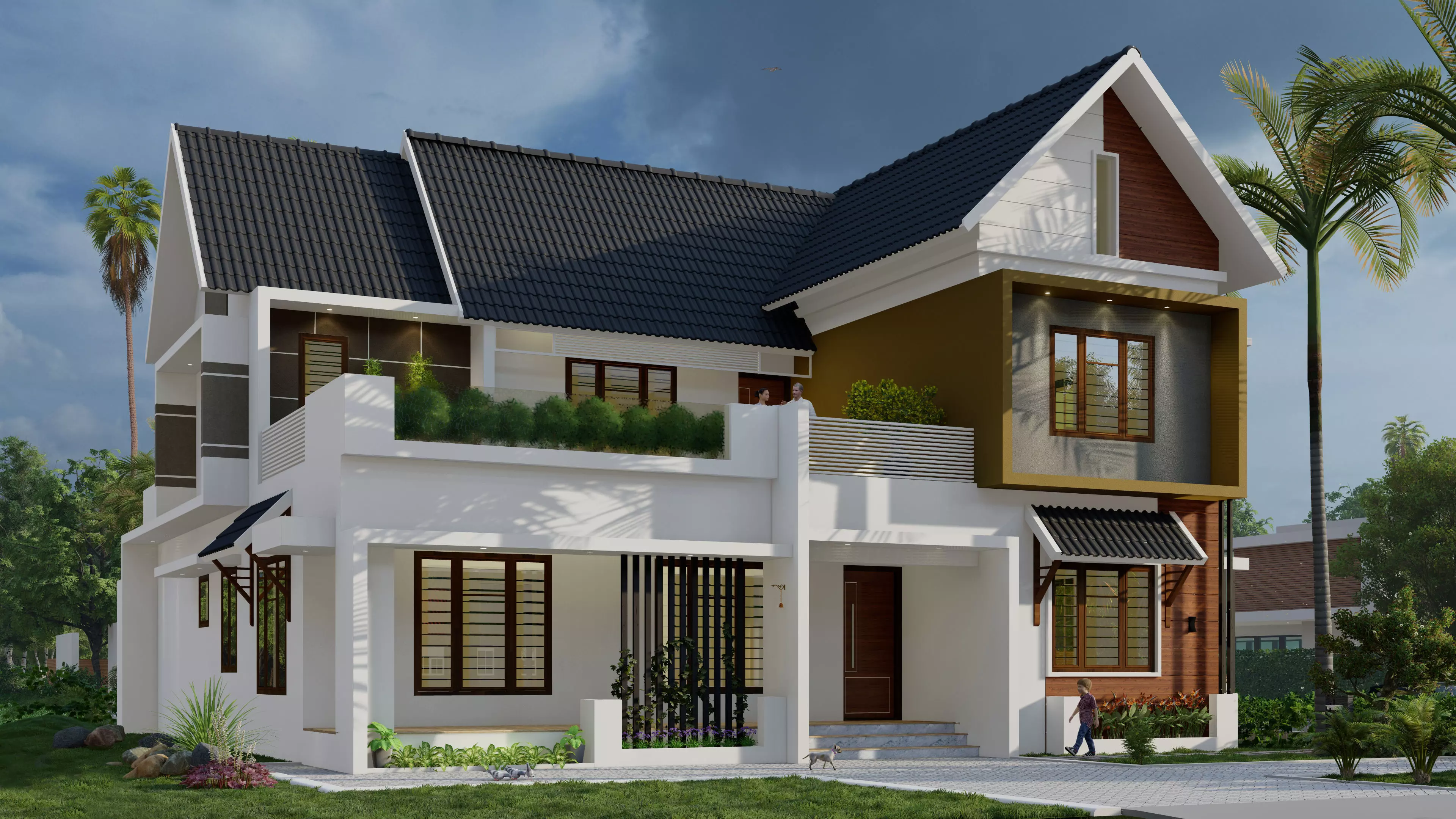 House model with simple design Low-poly 3D model