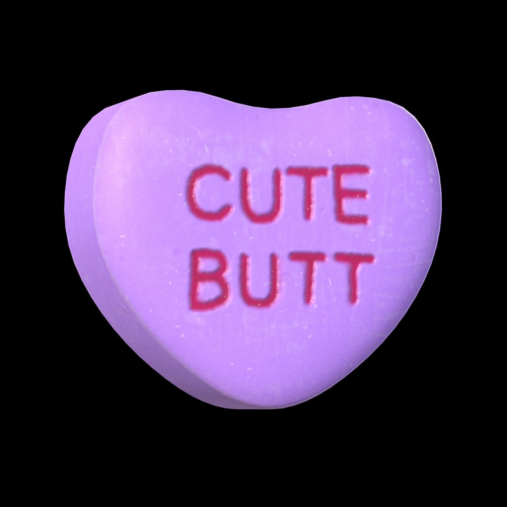 Candy Hearts Low-poly 3D model_5
