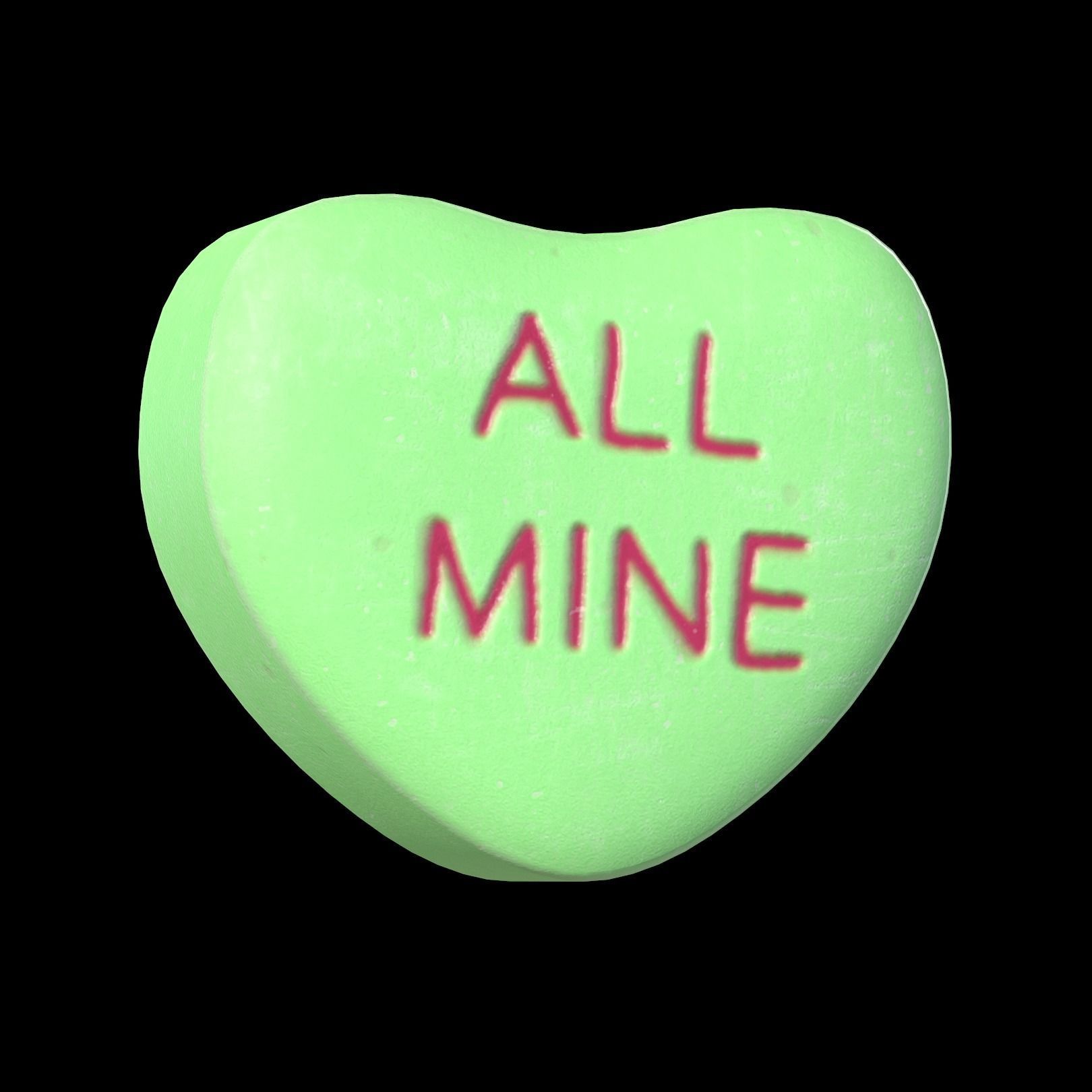 Candy Hearts Low-poly 3D model_4