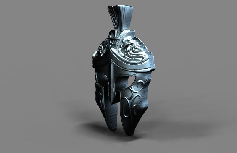 Spartan pendant 3D print model_5