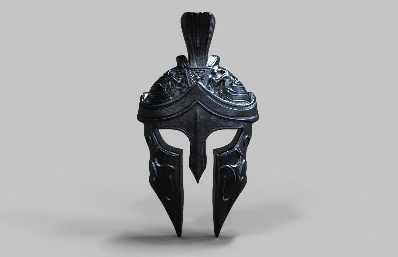 Spartan pendant 3D print model_7