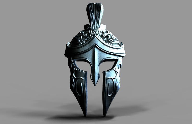 Spartan pendant 3D print model_4