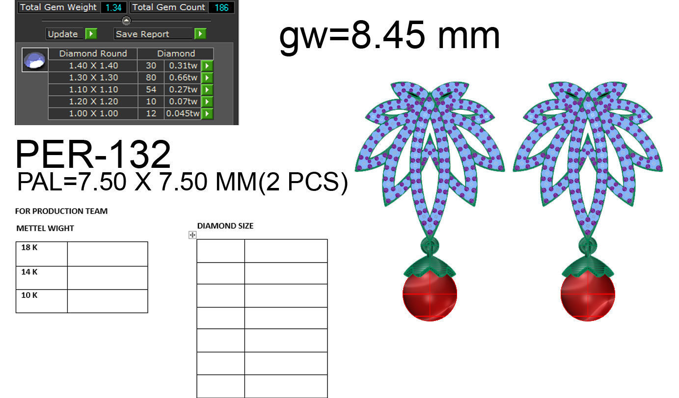 Classic Leaves Earring 3D print model_14