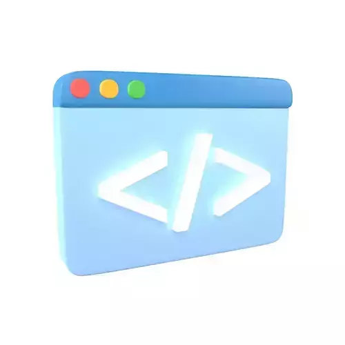 Coding Icon v2 003 Low-poly 3D model