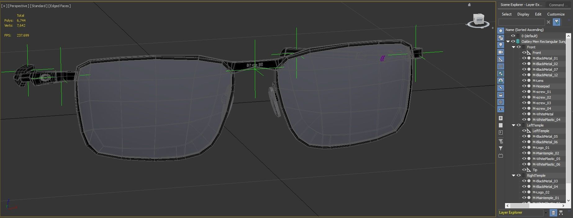 Oakley Men Rectangular Sunglasses Conductor 6-410601 3D model_6