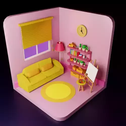 Stylized cartoon  Room
