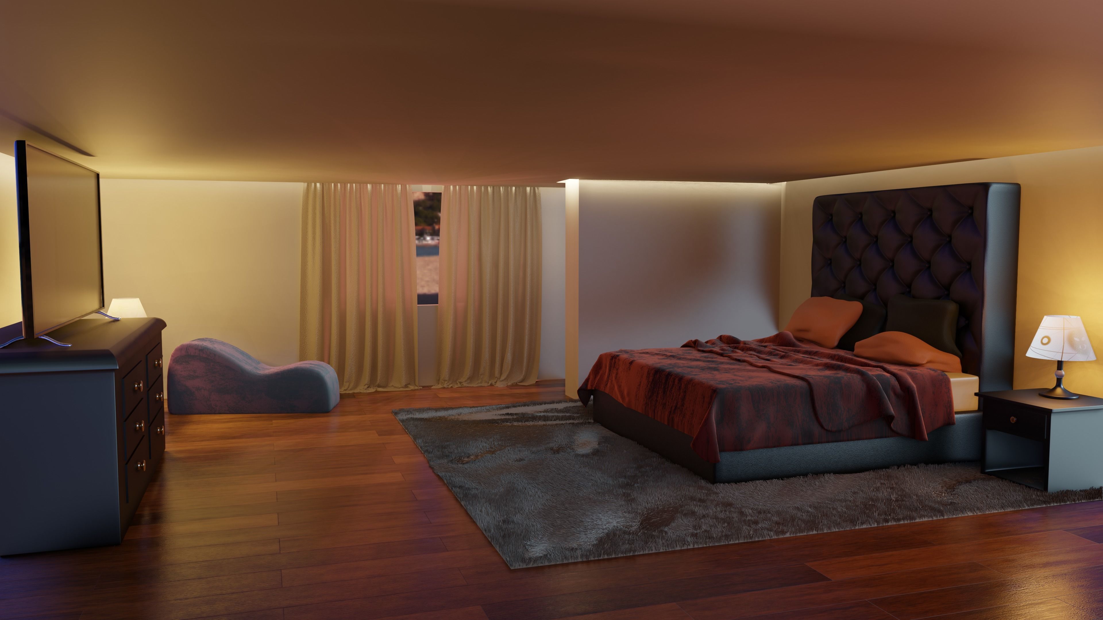 Room Beach 3D model_2