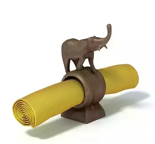 Wooden Elephant Napkin Holder 3D model
