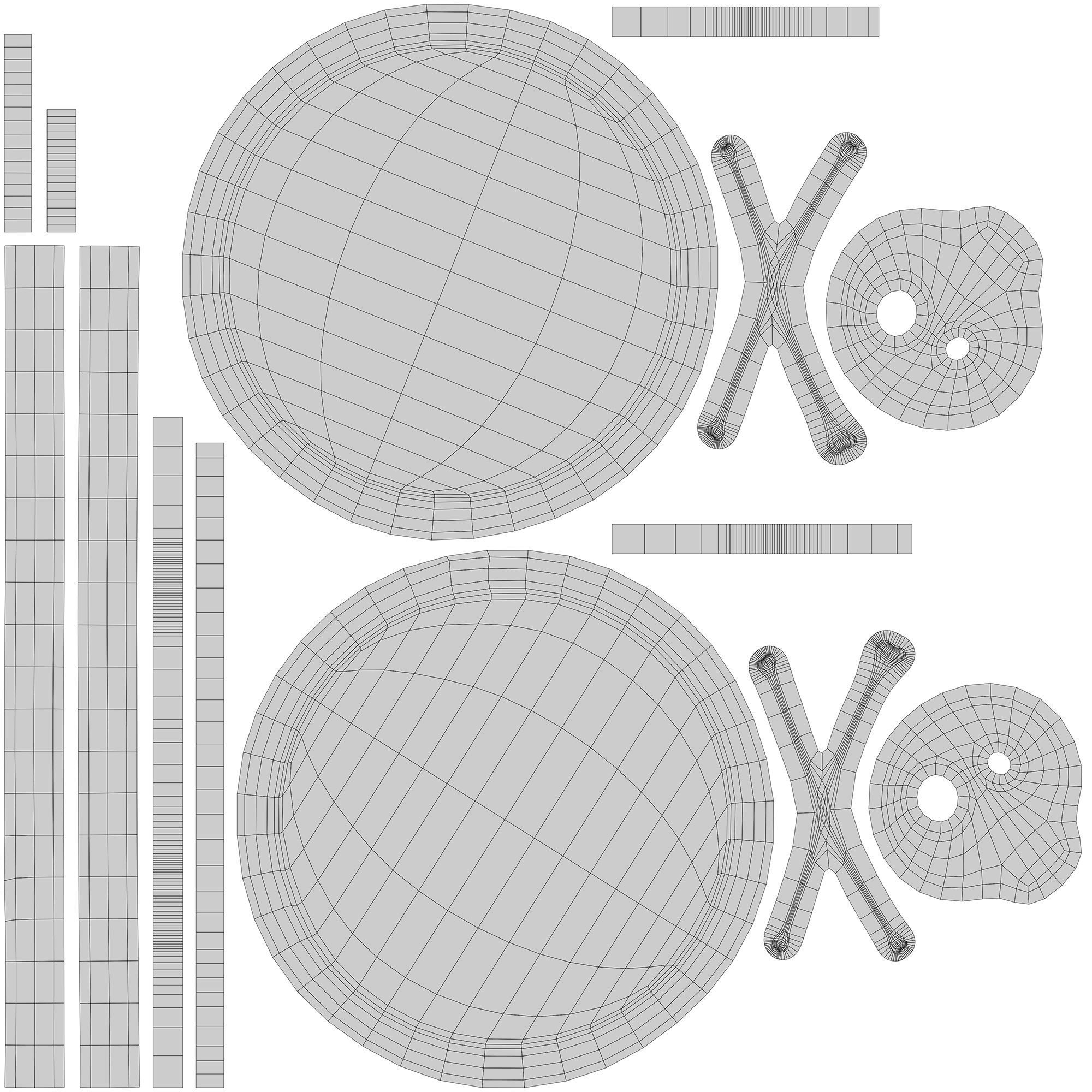 Coin with Pirate Sign as Skull and Bones Low-poly 3D model_13