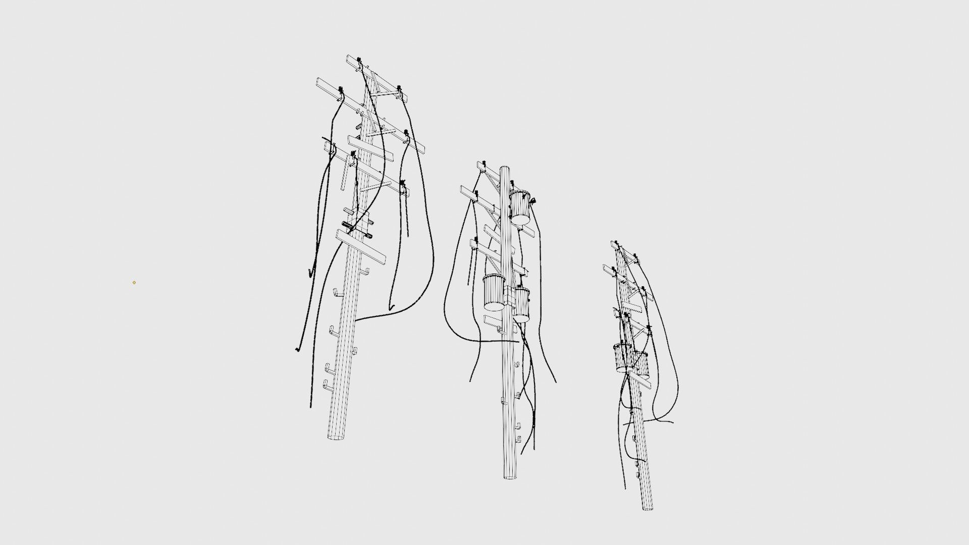 electrical poles with pbr textures Low-poly 3D model_9