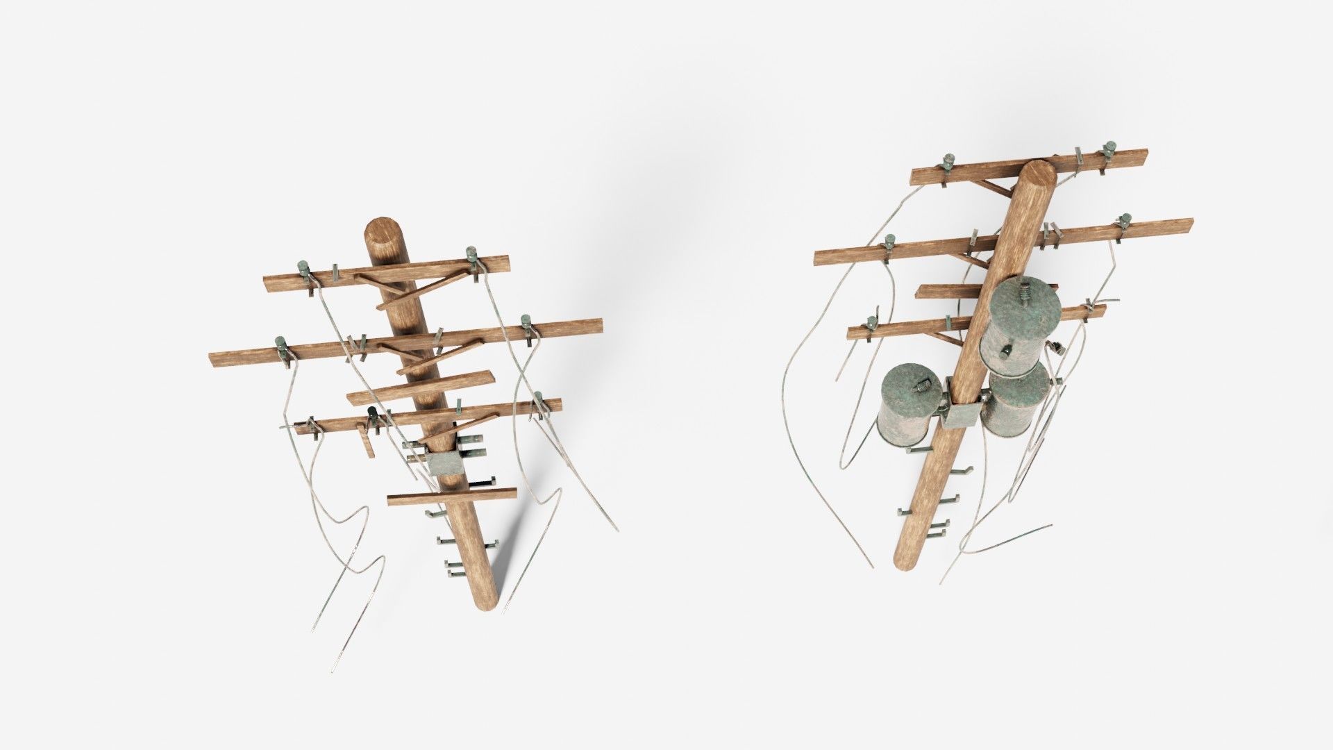 electrical poles with pbr textures Low-poly 3D model_3