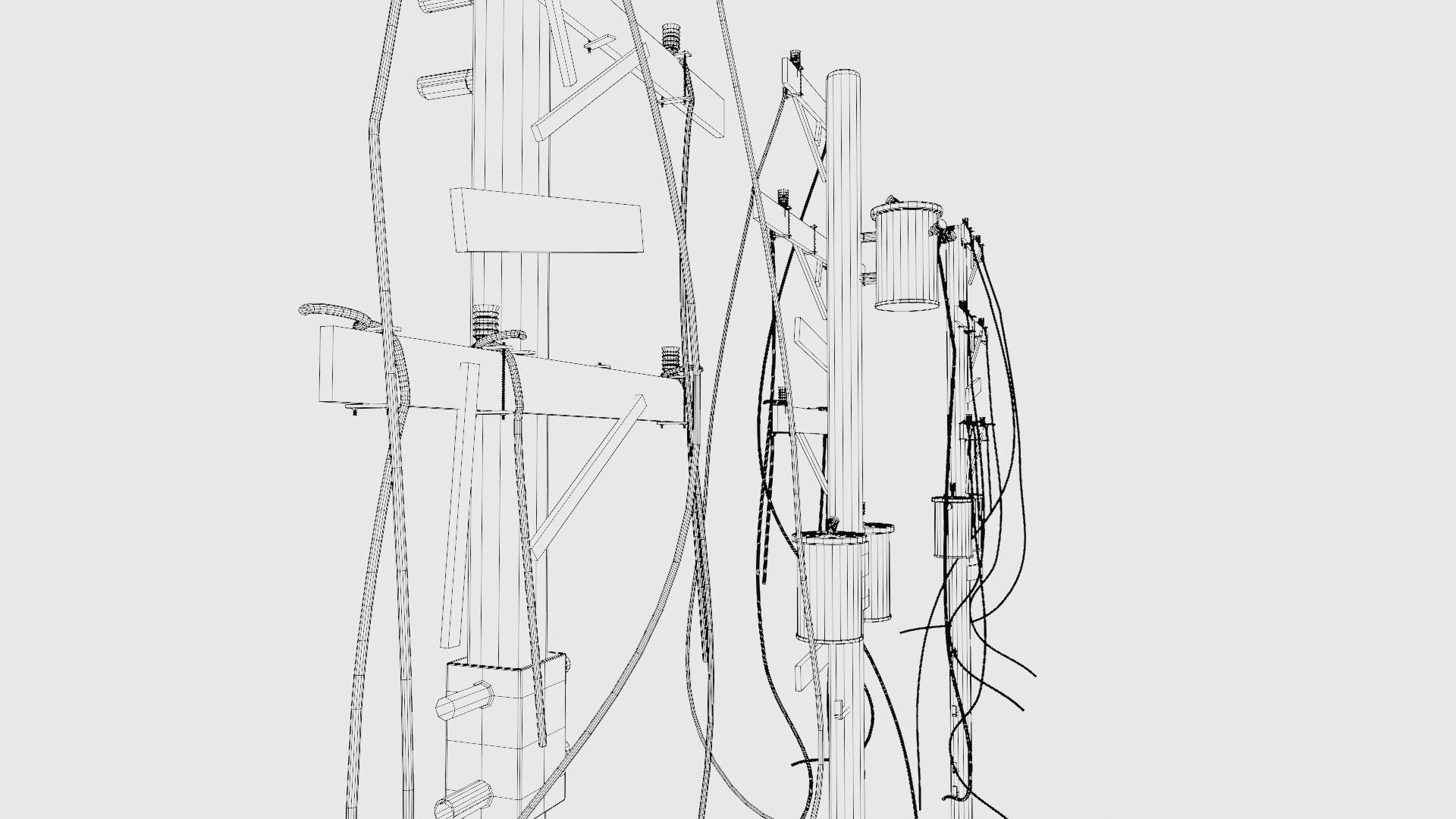 electrical poles with pbr textures Low-poly 3D model_10