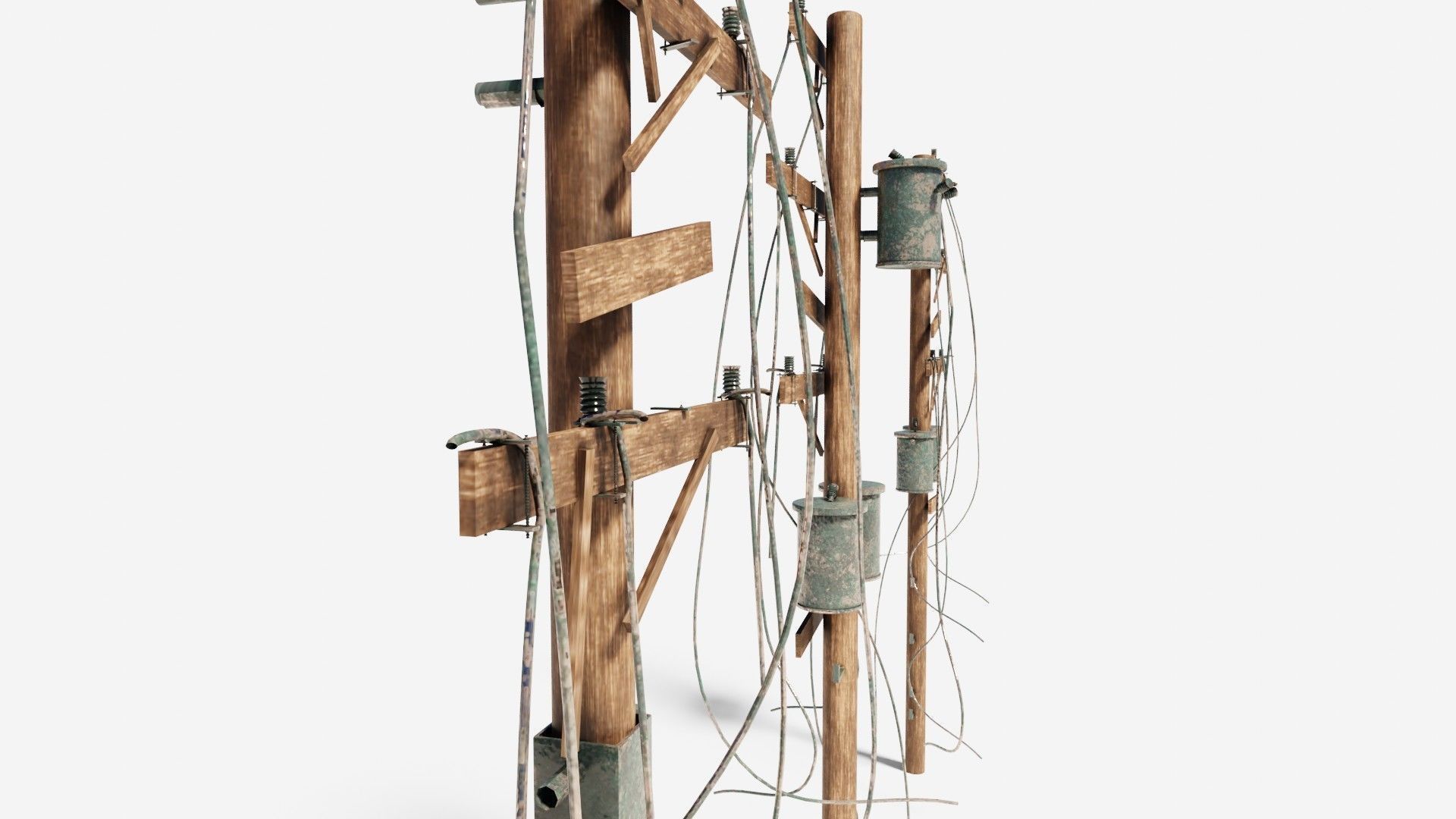 electrical poles with pbr textures Low-poly 3D model_5