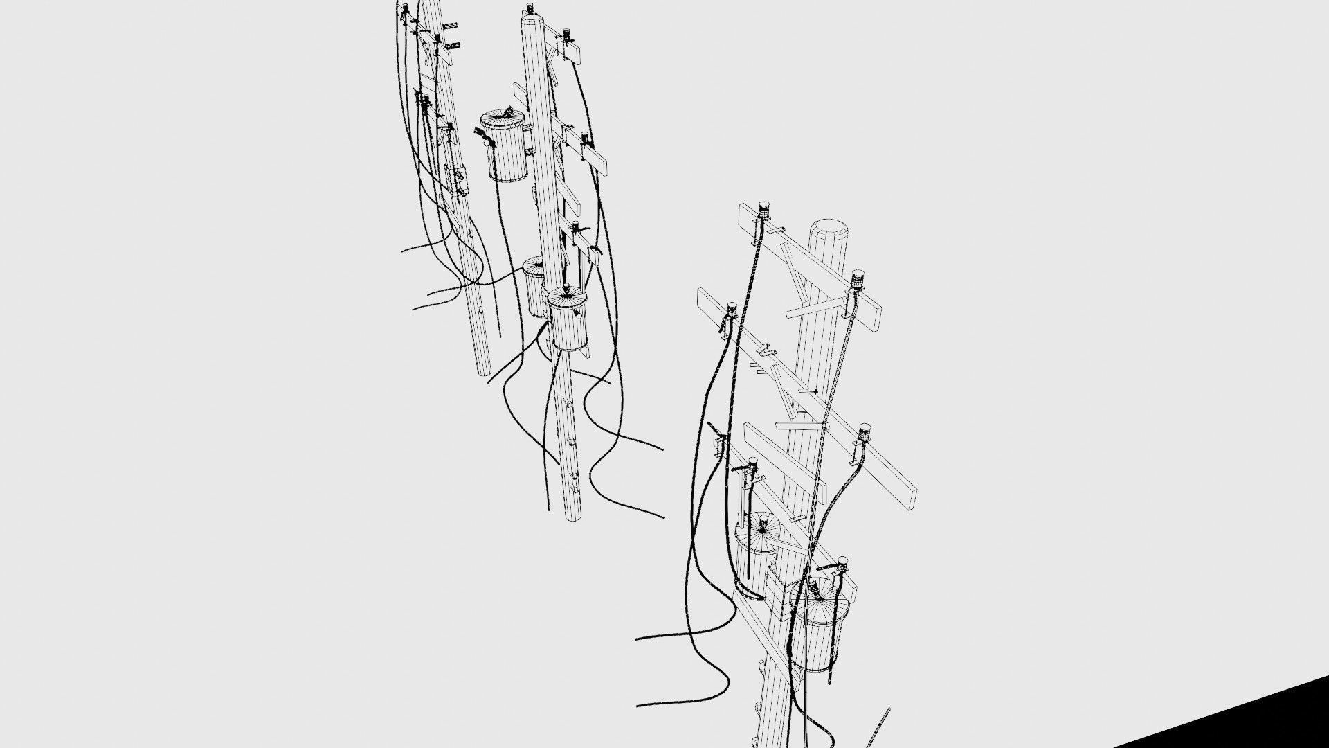 electrical poles with pbr textures Low-poly 3D model_11