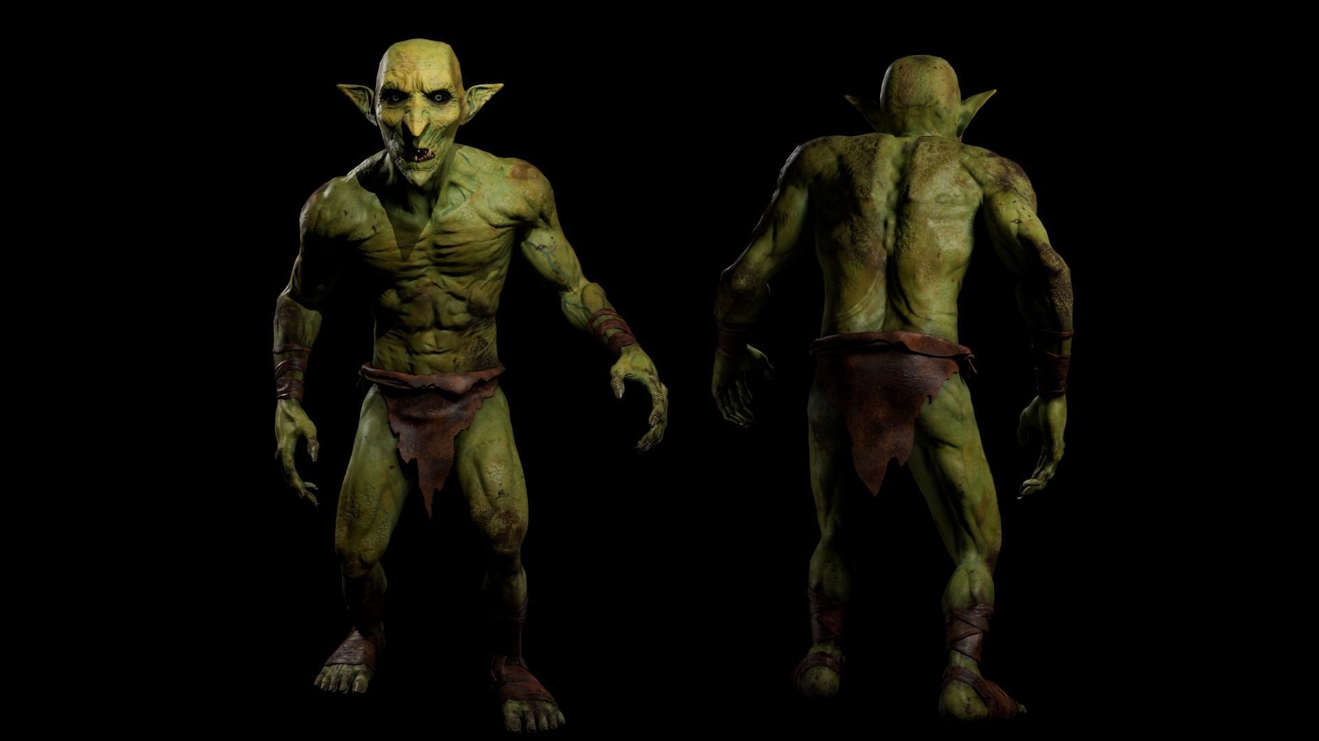 Creature Goblin Low-poly 3D model_8