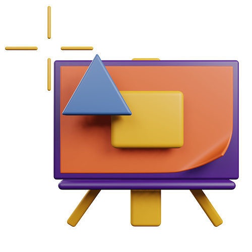 Artboard Icon Low-poly 3D model