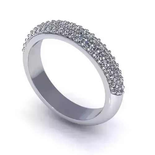 Three Row Love Diamond Ring