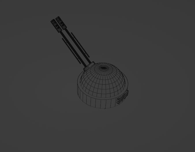 Double-barreled small-caliber gun in the bunker type 3D model_3